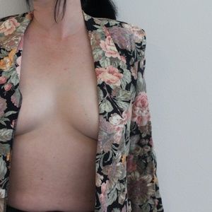 Vintage 90s Cotton Floral Blazer Size 10